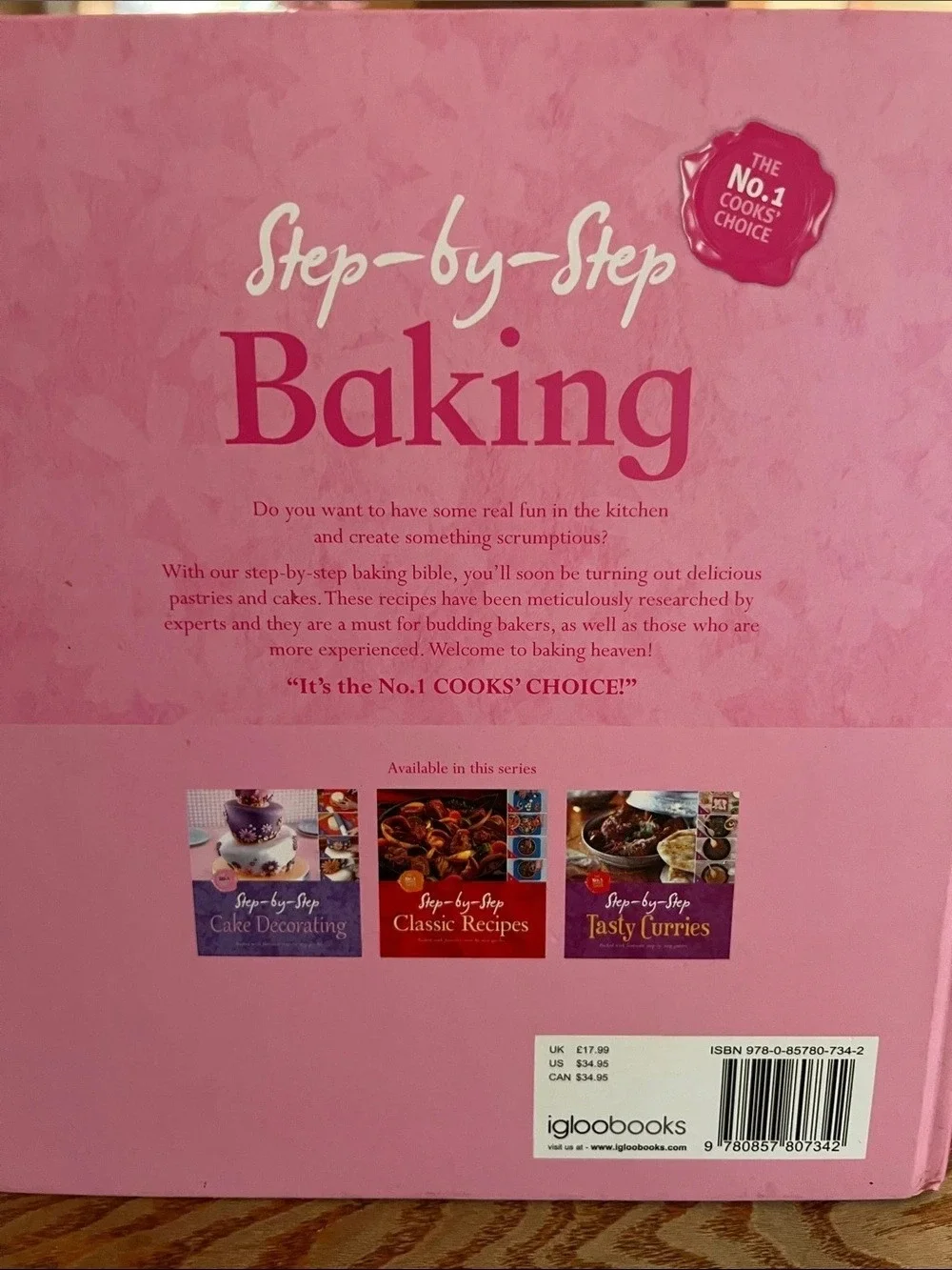 Igloo Books Step-by-Step Baking Cookbook Pink & Red
